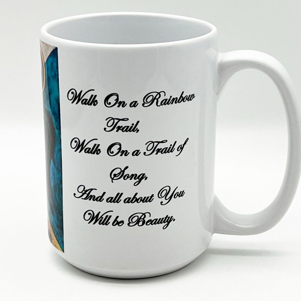 Navajo Artist Beverly Blacksheep Originals Vibrant Horse Ceramic Mug 12 Oz NEW - Picture 2 of 8